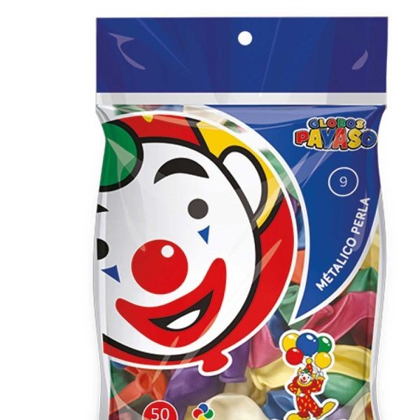 GLOBOS METALLIC PERLA 9 BOLSA C50PZAS COL. SURTIDO